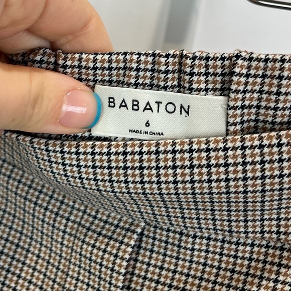 BABATON Aritzia Conan Pants Plaid Pull On Ankle Crop Multicolor Size 6 - Picture 3 of 8